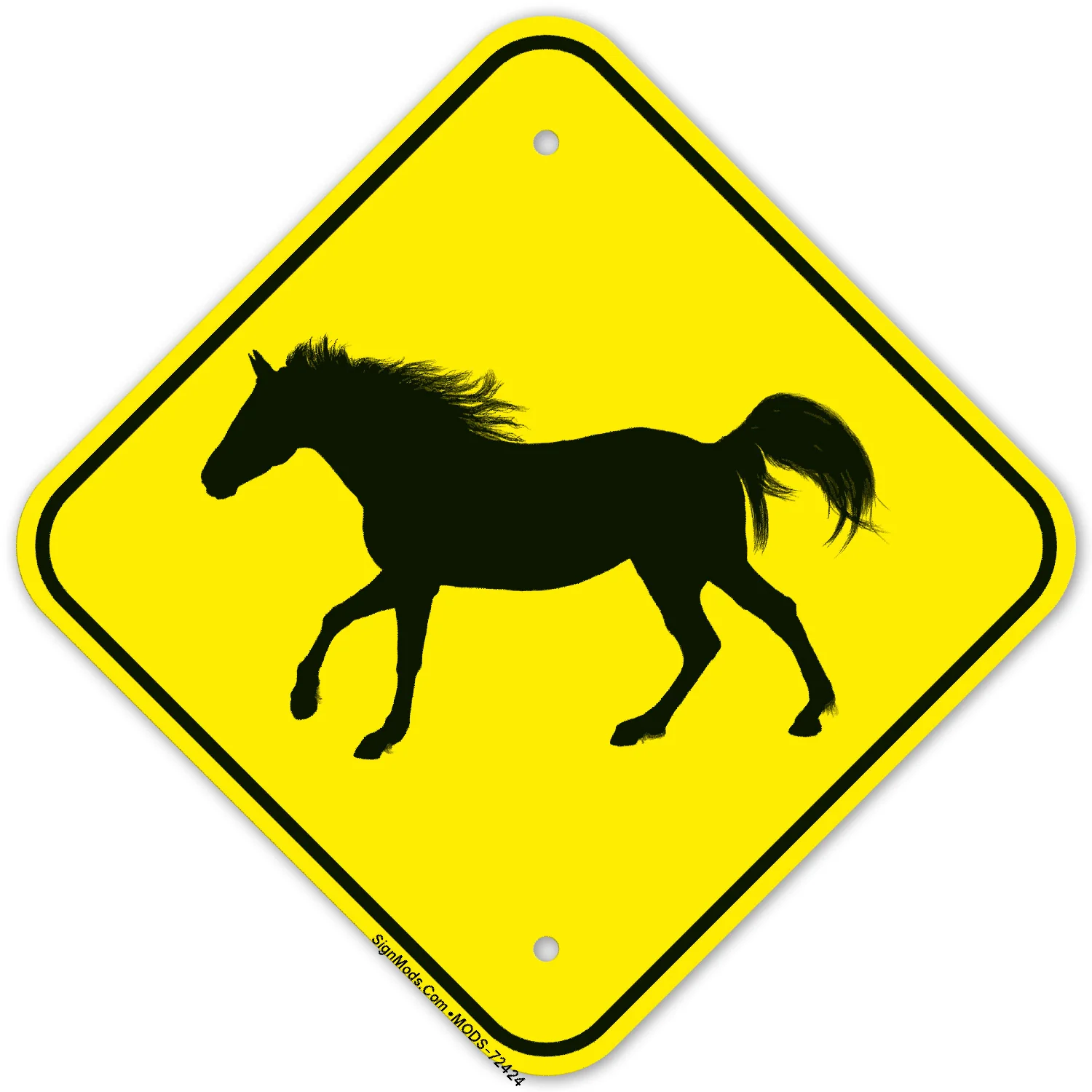 Warning Horse Graphic Sign Warning Horse Graphic Sign