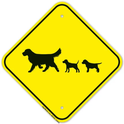 Dog Crossing Graphic Sign