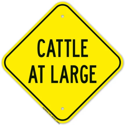 Cattle At Large Sign