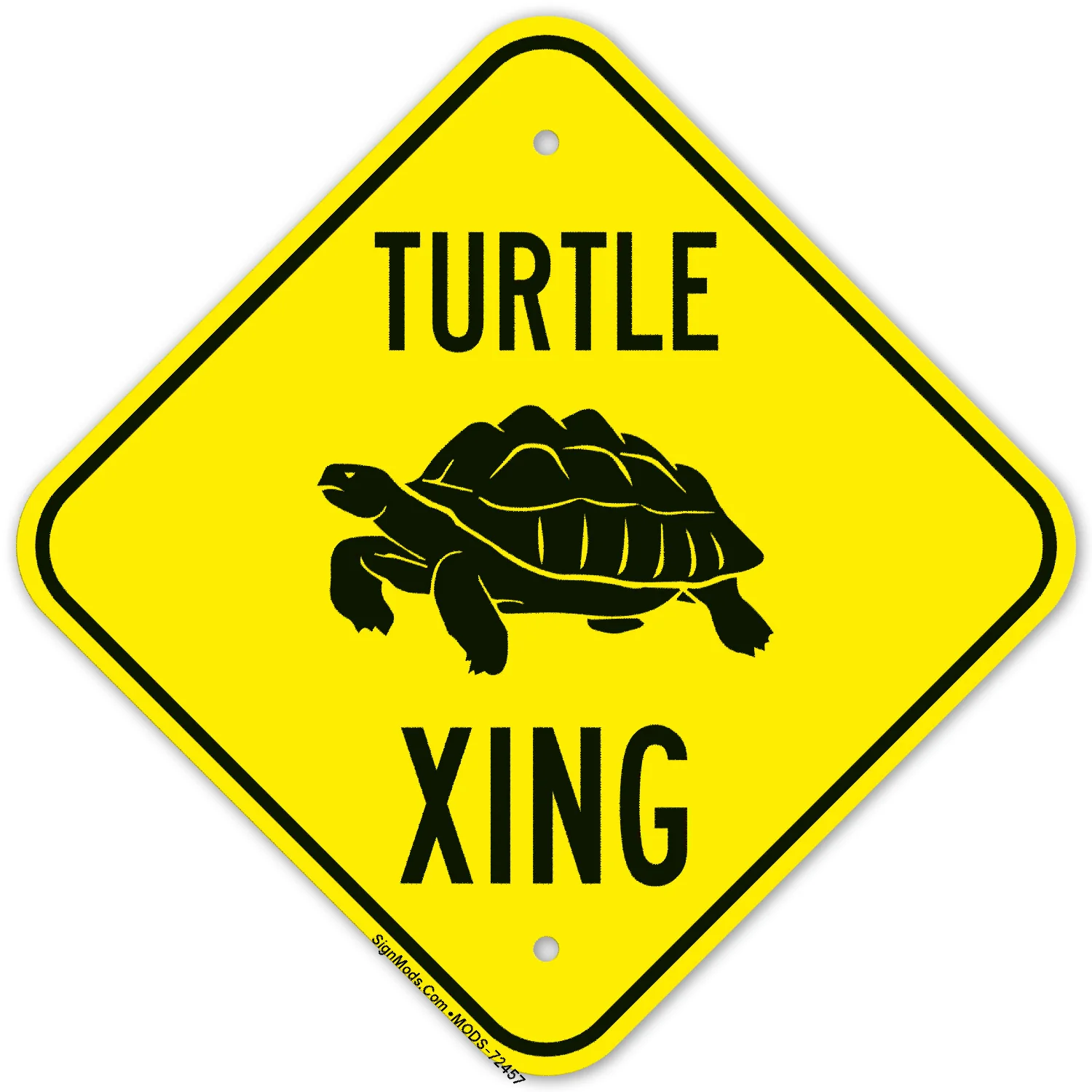 Turtle Crossing With Graphic Sign Turtle Crossing With Graphic Sign