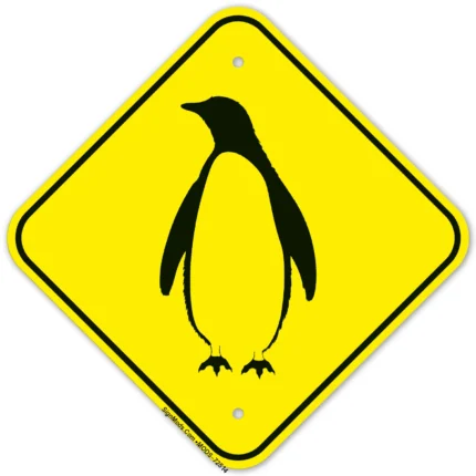Penguin Walking Graphic Sign
