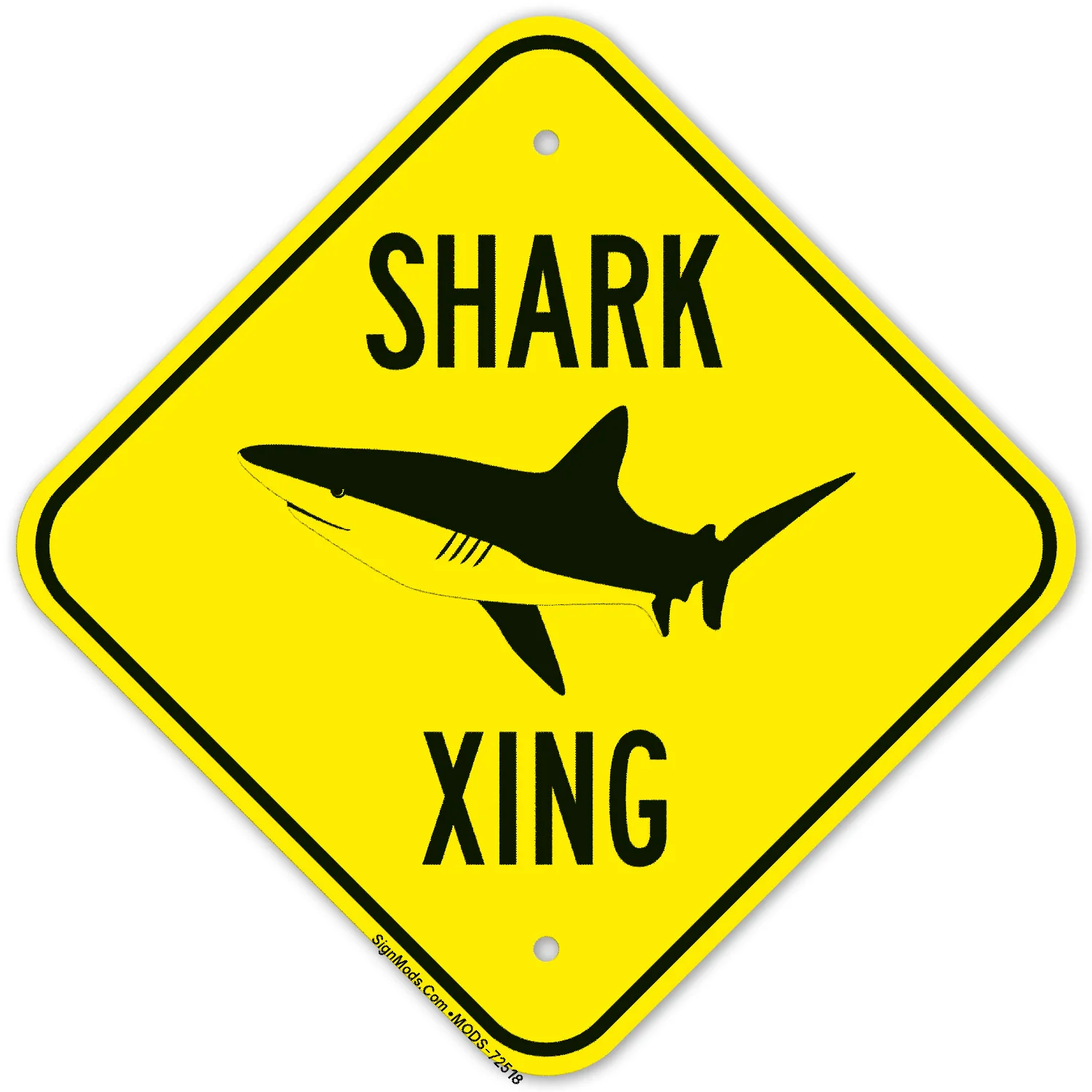 Shark Crossing With Graphic Sign Shark Crossing With Graphic Sign