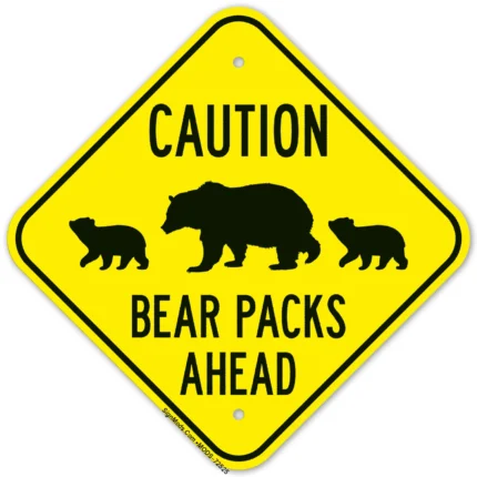 Bear Packs Ahead With Graphic Sign