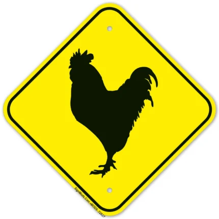 Rooster Crossing Graphic Sign