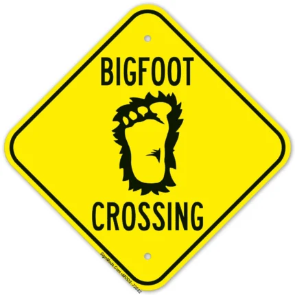Bigfoot Crossing With Graphic Sign