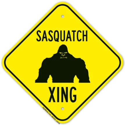 Sasquatch Crossing With Graphic Sign