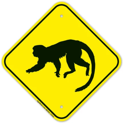 Monkey Crossing Sign
