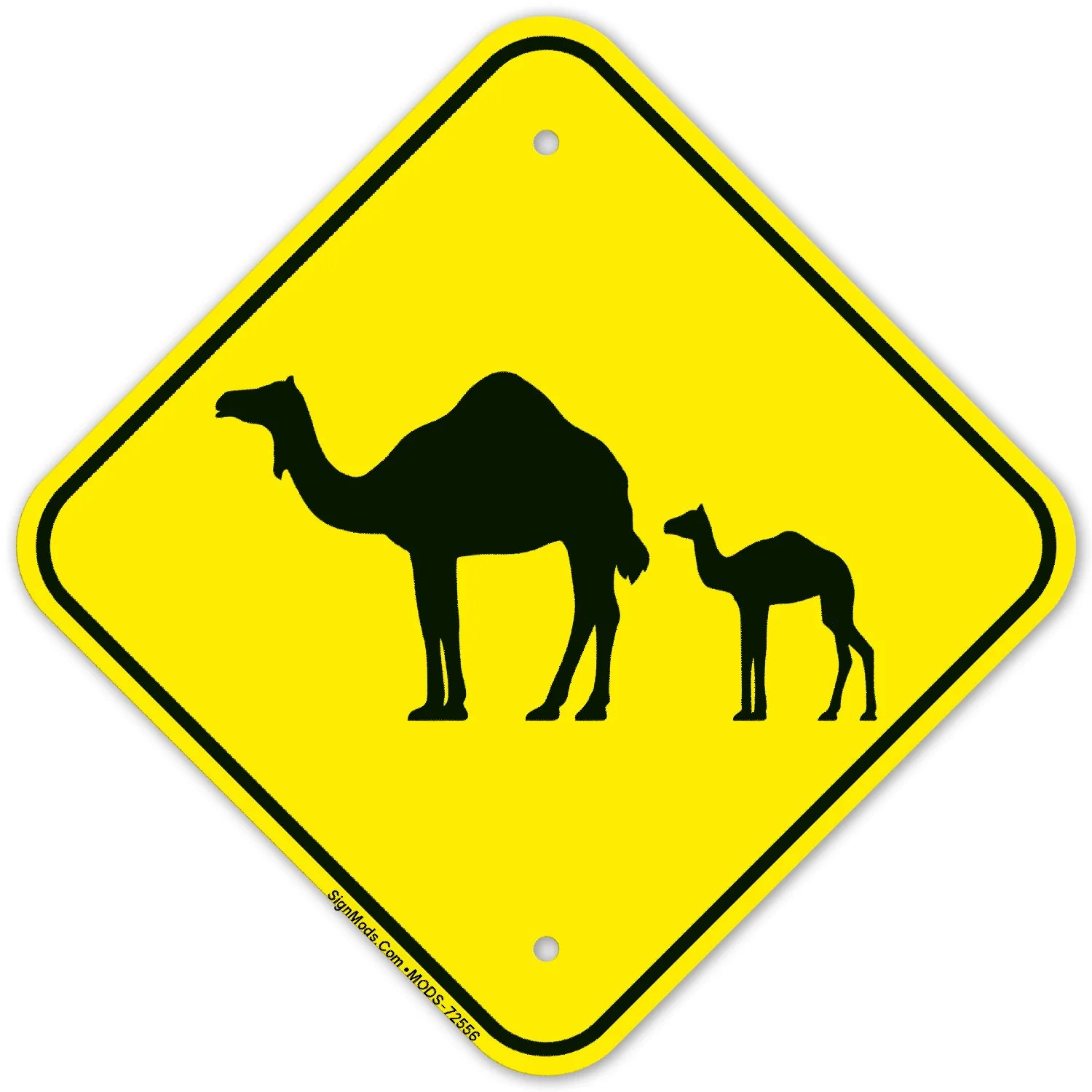 Camel With Calf Crossing Sign Camel With Calf Crossing Sign
