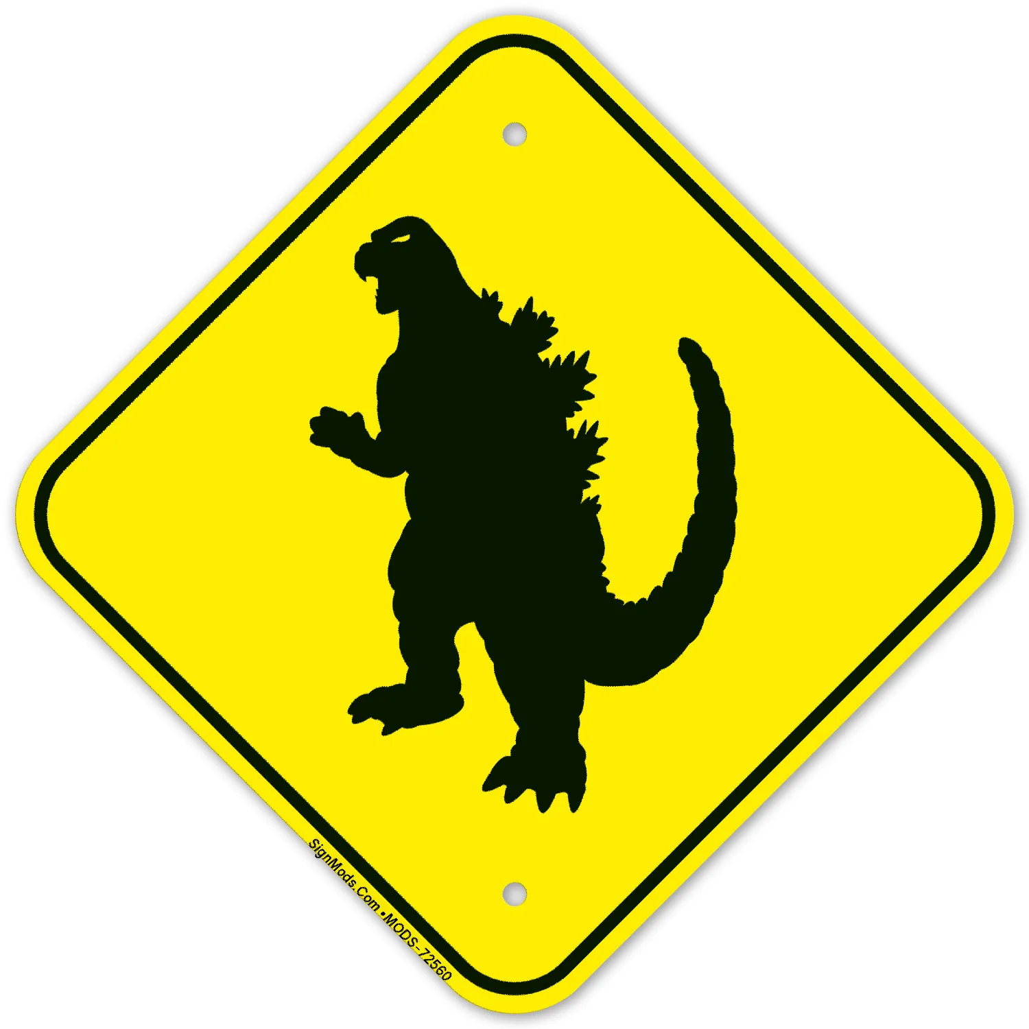Dinosaur Crossing With Graphic Sign Dinosaur Crossing With Graphic Sign