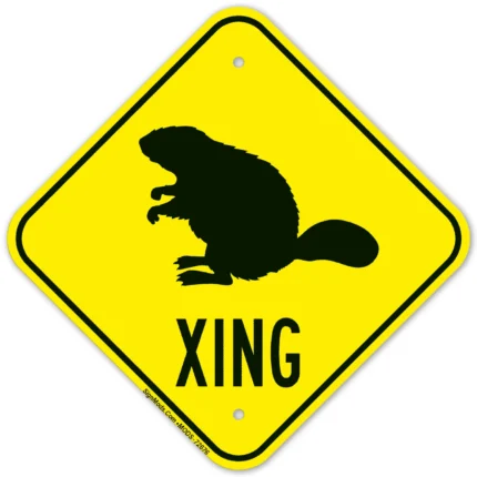 Beaver Crossing With Graphic Sign