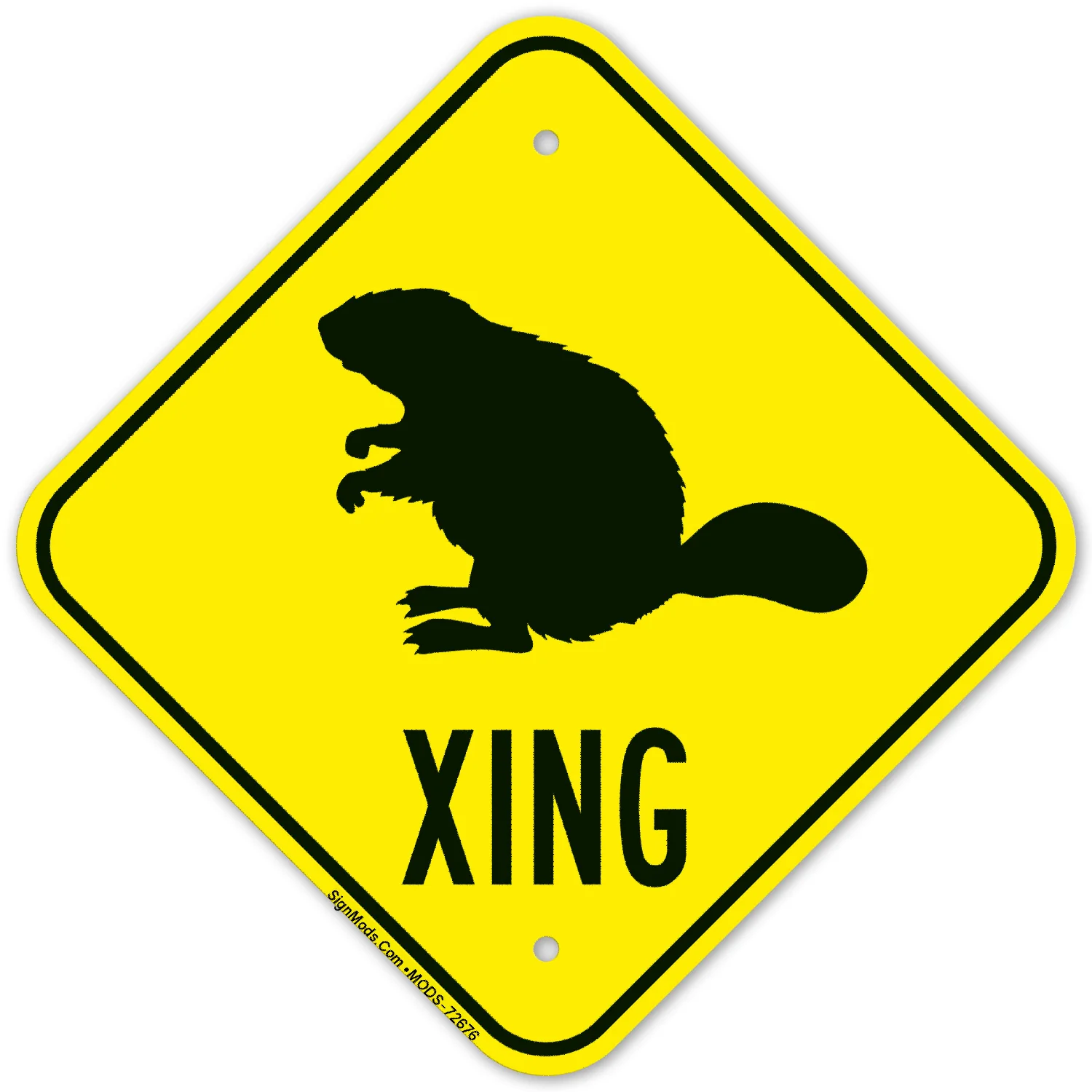 Beaver Crossing With Graphic Sign Beaver Crossing With Graphic Sign