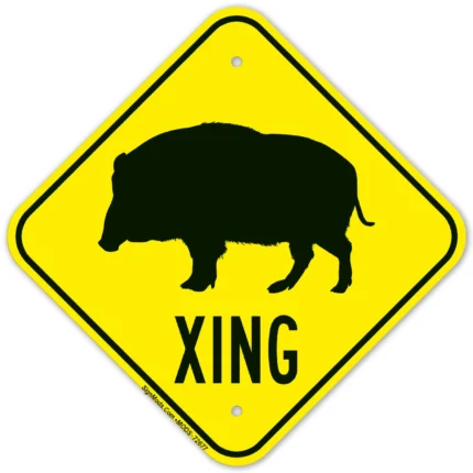 Wild Hog Crossing Sign