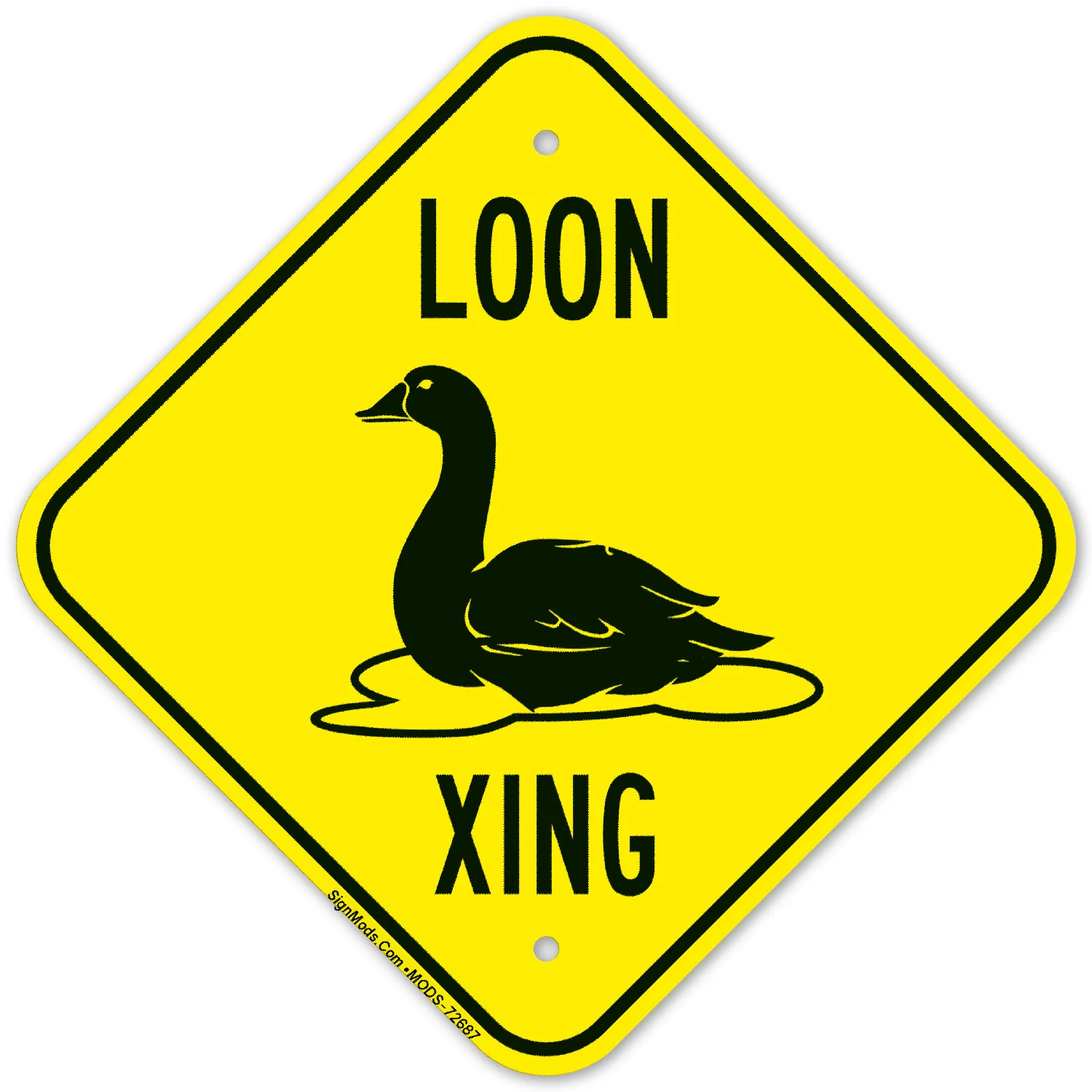 Loon Crossing With With Graphic Sign Loon Crossing With With Graphic Sign