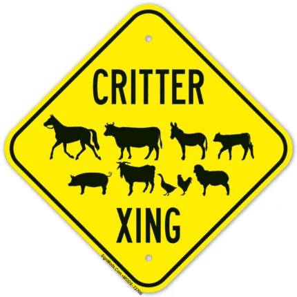 Critter Crossing With Multiple Animal Graphic Sign