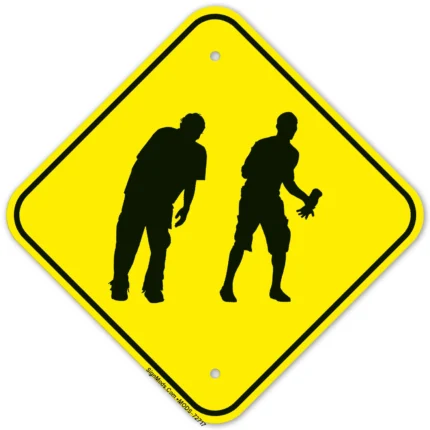 Zombie Crossing Graphic Sign