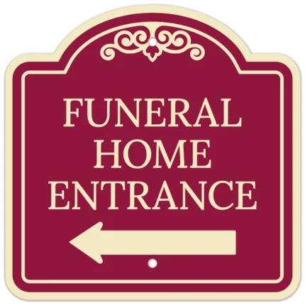 Funeral Home Entrance Left Arrow Décor Sign