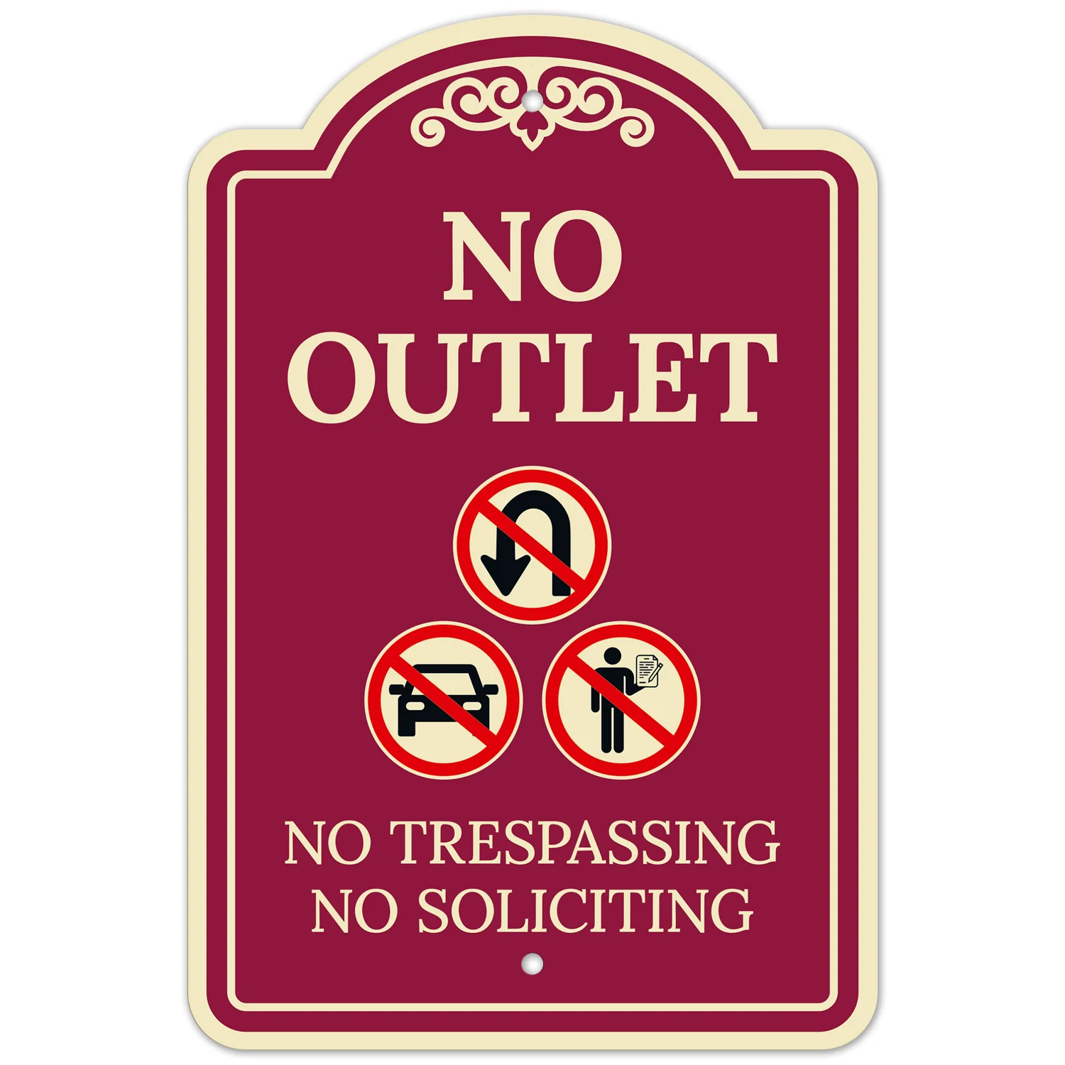 No Outlet No Trespassing Or Soliciting With No Car Décor Sign No Outlet No Trespassing Or Soliciting With No Car Décor Sign