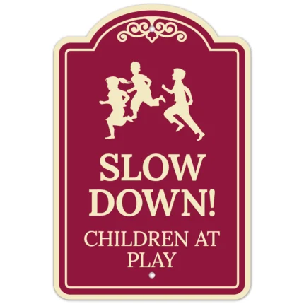 Slow Down Children At Play Décor Sign