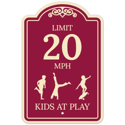 Limit 20 Mph Kids At Play Décor Sign