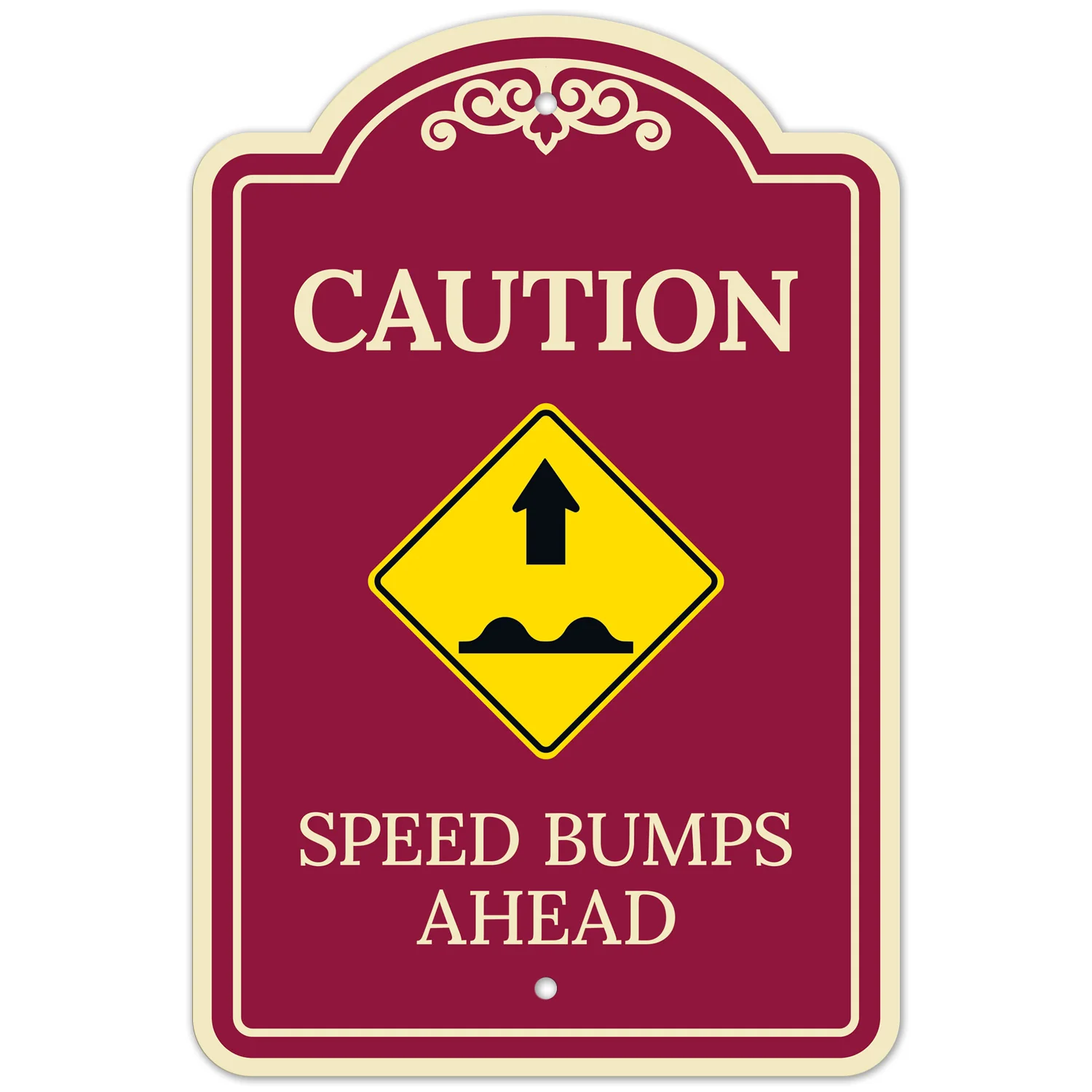 Caution Speed Bumps Ahead Décor Sign Caution Speed Bumps Ahead Décor Sign