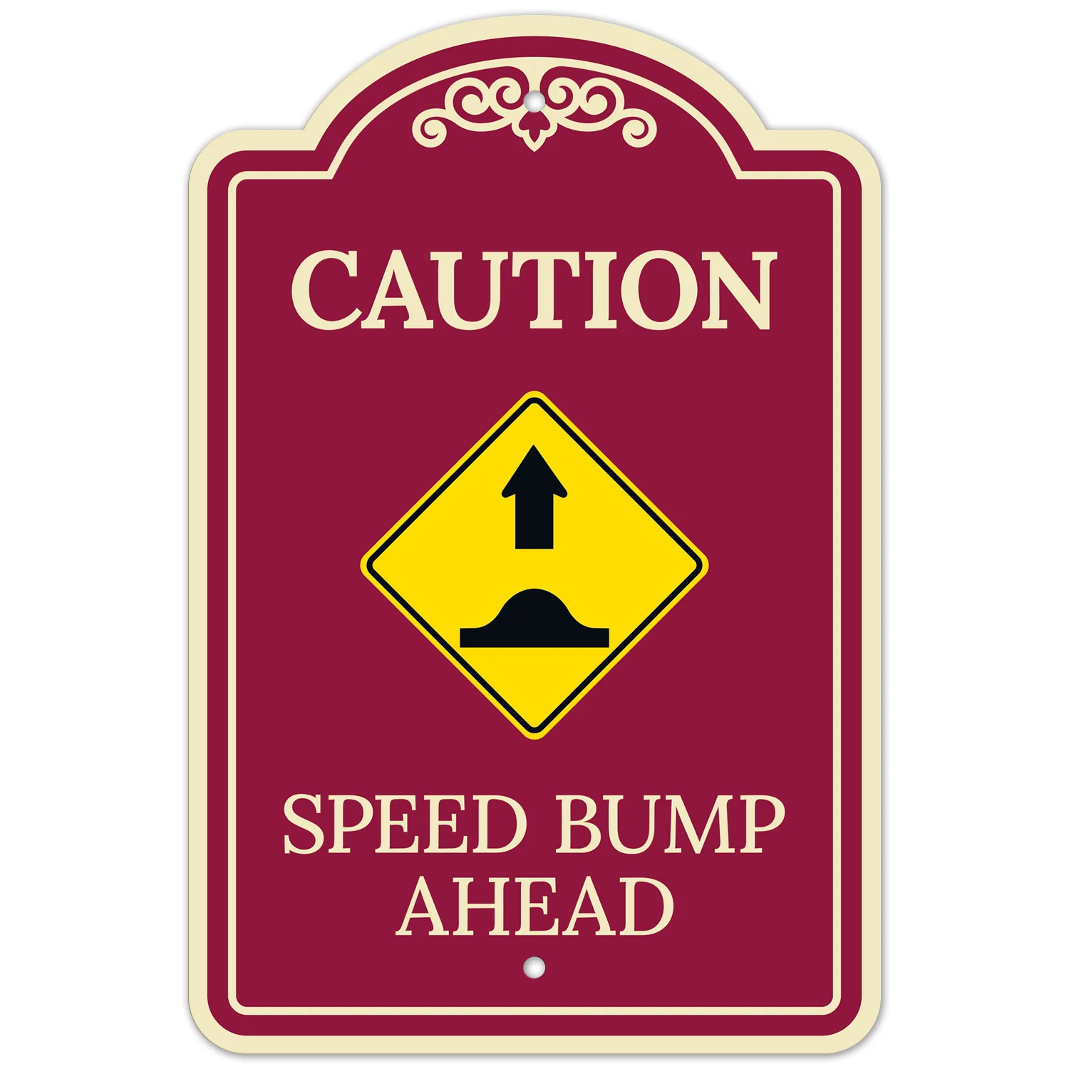 Caution Speed Bump Ahead Décor Sign Caution Speed Bump Ahead Décor Sign