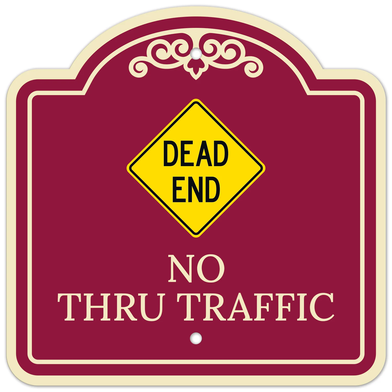 Dead End No Thru Traffic Décor Sign Dead End No Thru Traffic Décor Sign