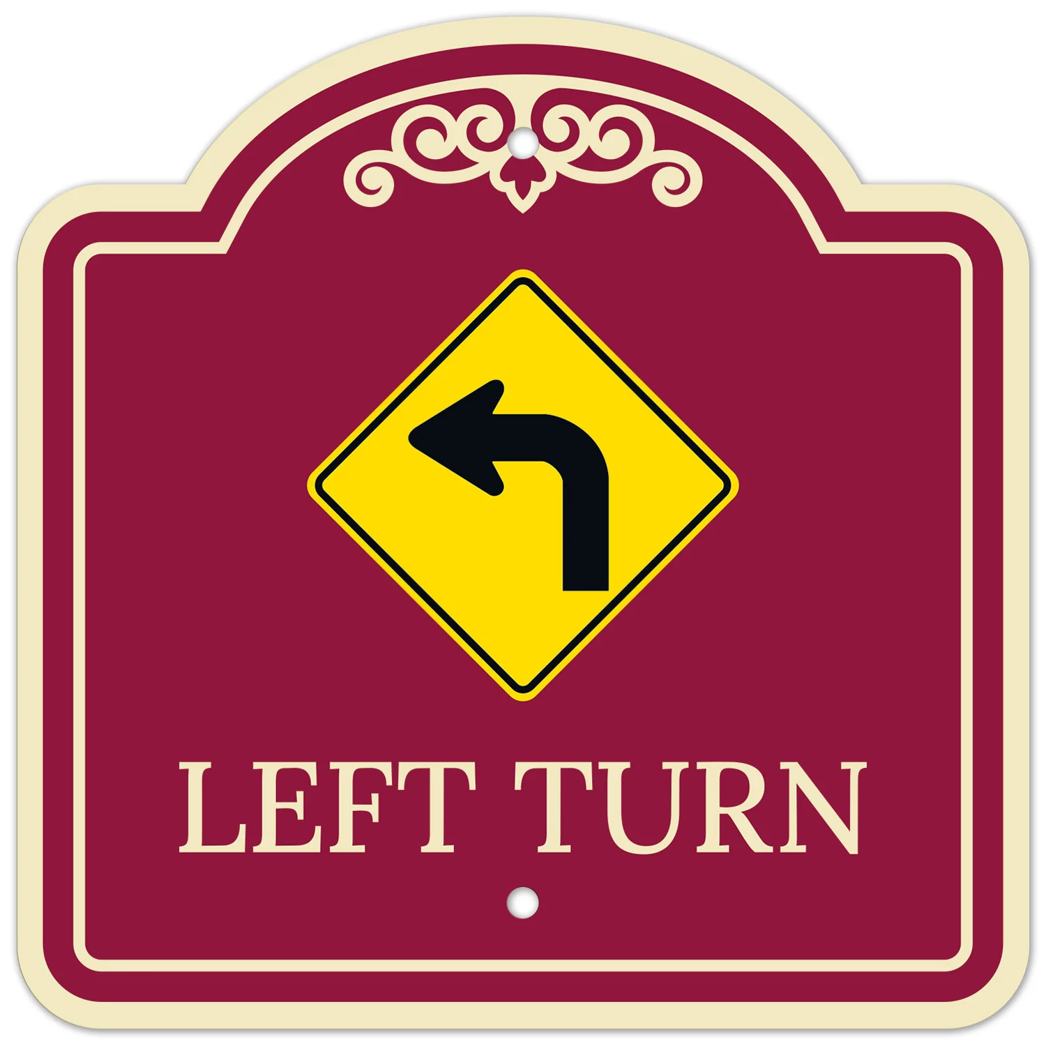 Left Turn Allowed Décor Sign Left Turn Allowed Décor Sign