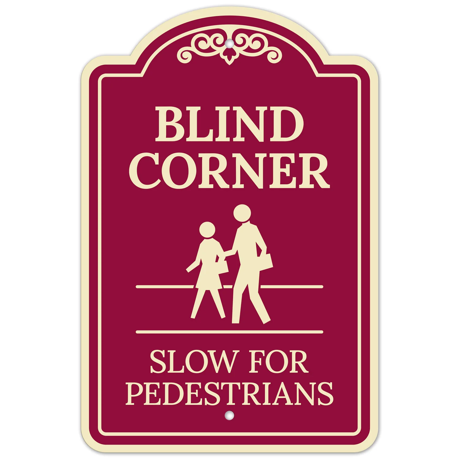 Blind Corner Slow For Pedestrians Décor Sign Blind Corner Slow For Pedestrians Décor Sign
