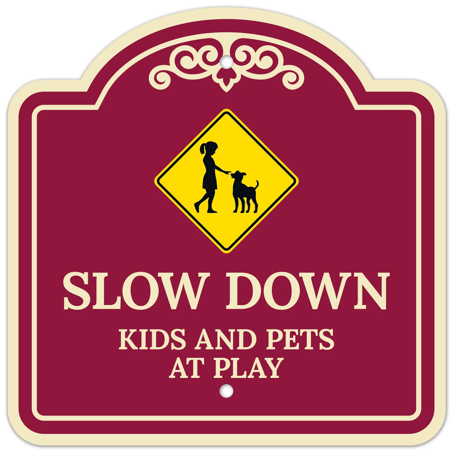 Slow Down Kids And Pets At Play Décor Sign Slow Down Kids And Pets At Play Décor Sign