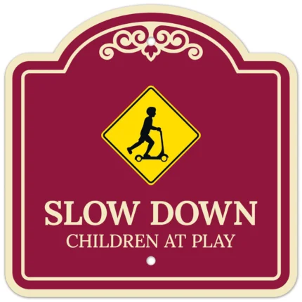 Slow Down Children At Play Décor Sign