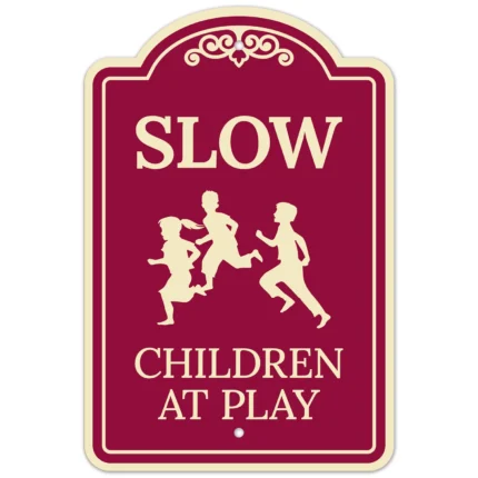 Slow Children At Play With Childrens Graphic Décor Sign