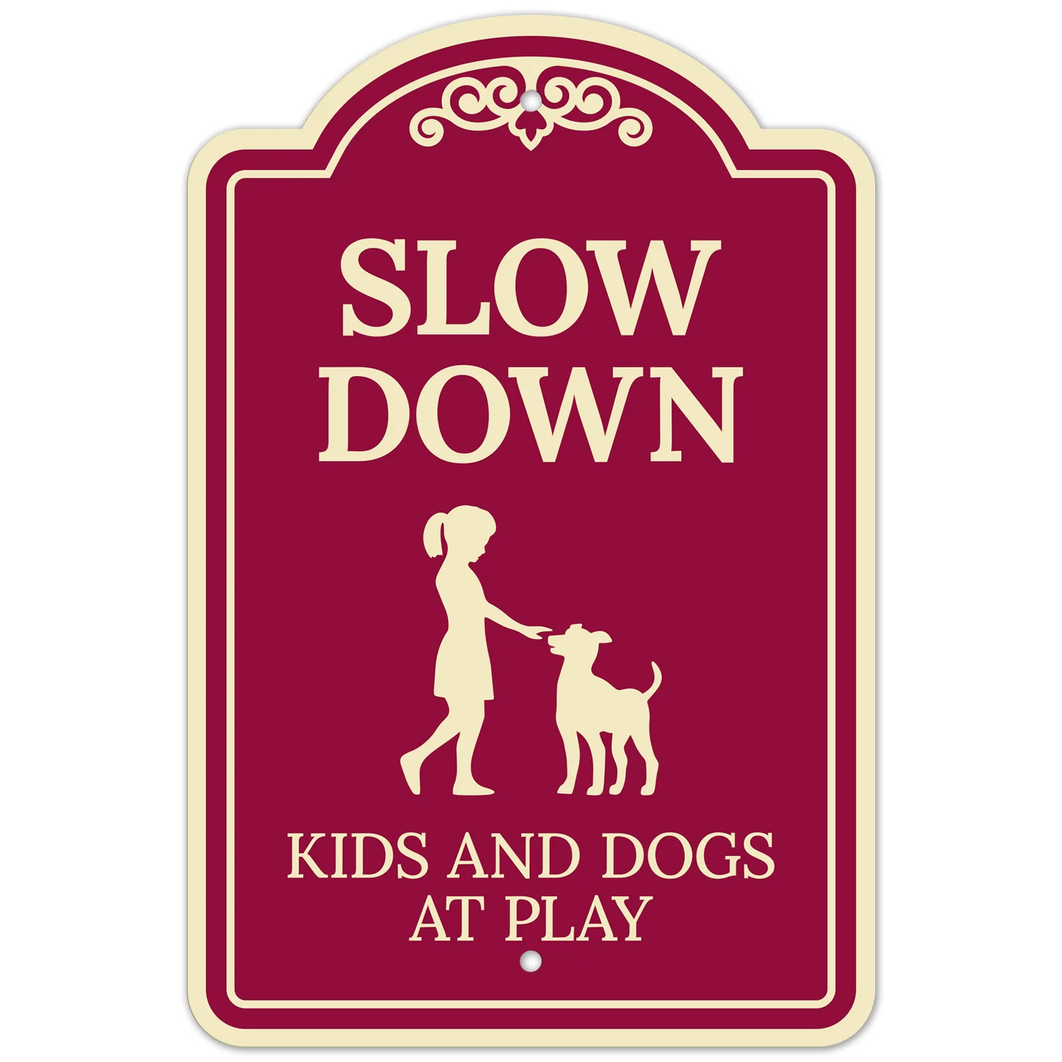Slow Down Kids and Dogs At Play Décor Sign Slow Down Kids and Dogs At Play Décor Sign