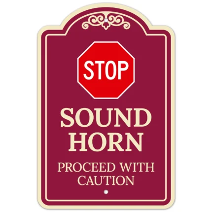 Stop Sound Horn Proceed With Caution Décor Sign