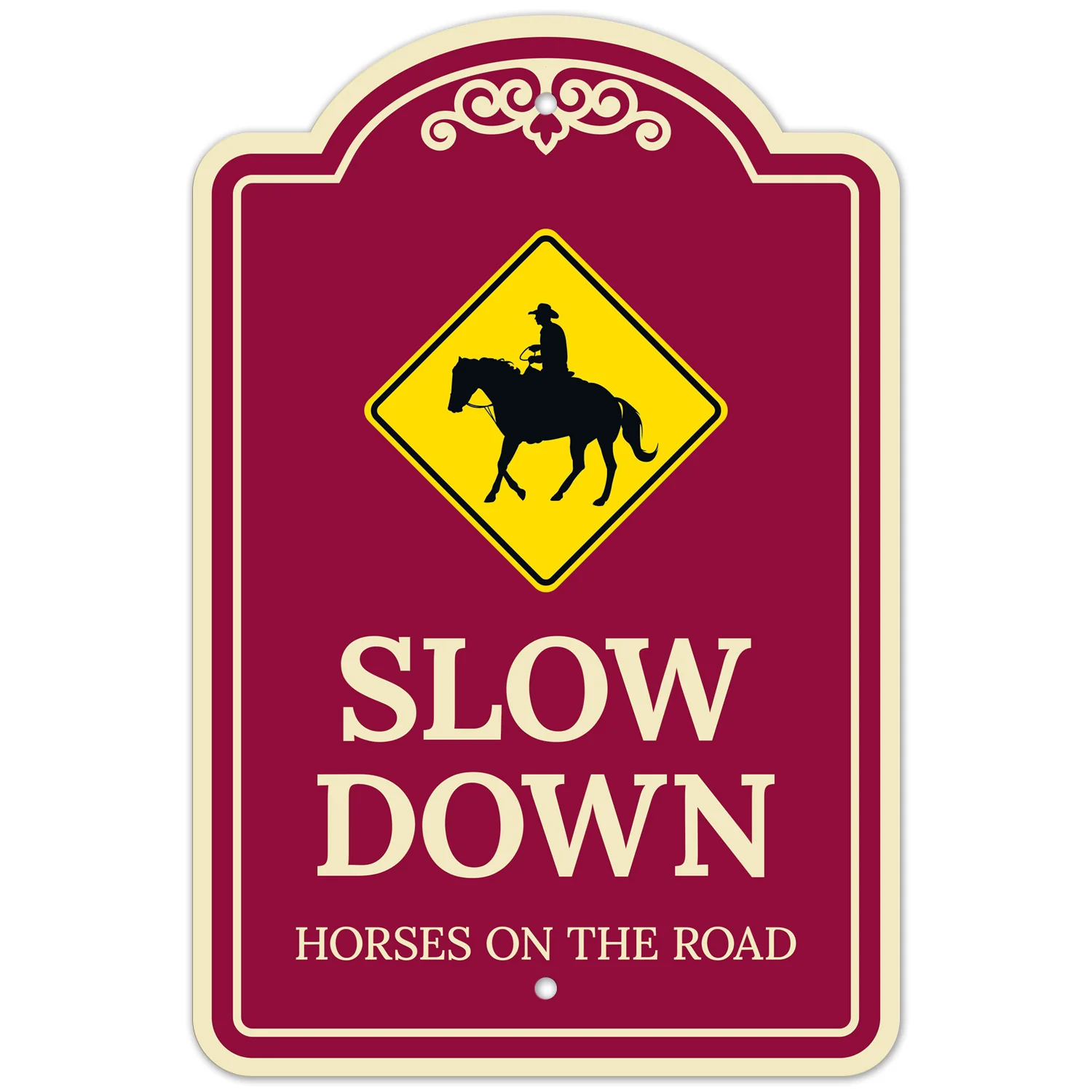 Slow Down Horse On The Road Décor Sign Slow Down Horse On The Road Décor Sign