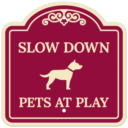 Slow Down Pets At Play Décor Sign