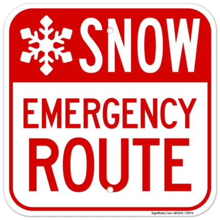 Snow Emergency Route Sign