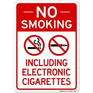 No Smoking Including Electronic Cigarettes With Graphic Sign
