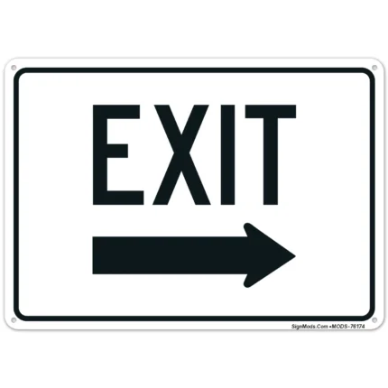 Exit With Right Arrow Sign