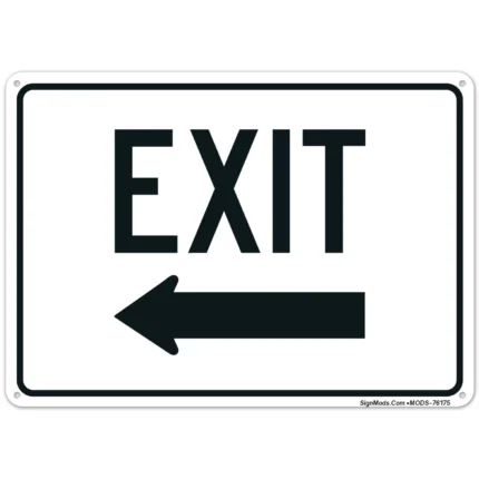 Exit With Left Arrow Sign