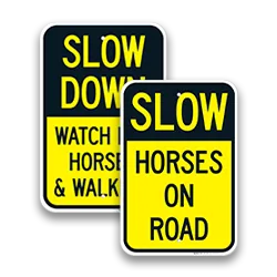 Slow Horses On The Road Signs