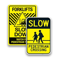 Slow Pedestrian Signs